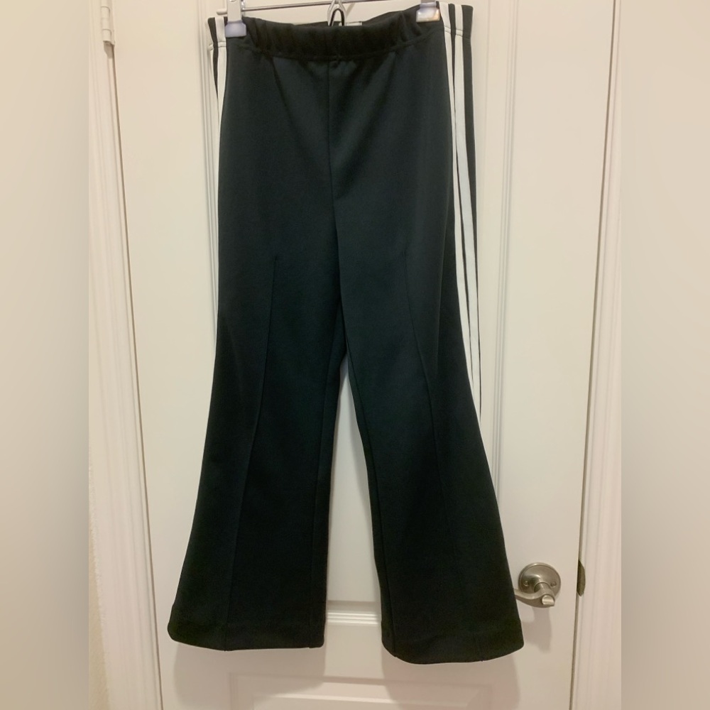 Maeve Black Boot-Cut Pants with White Side Stripes